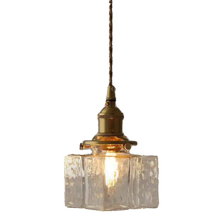 Jewel Brass Vintage Glass Pendant Light
