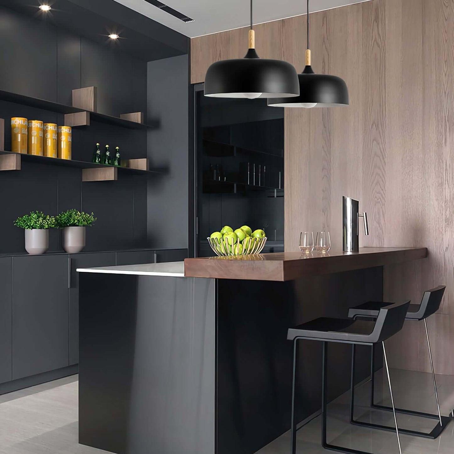 Birken Nordic Wood and Zinc Pendant Light