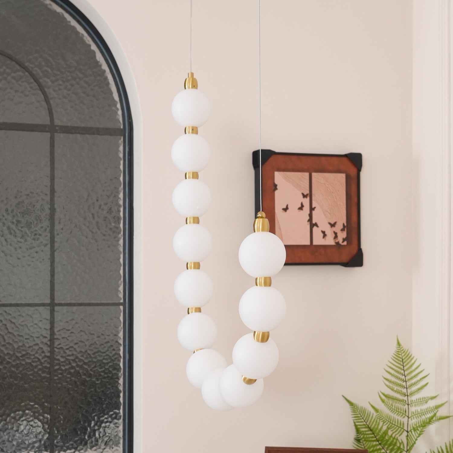 Pearl Glam Brass Acrylic Chandelier