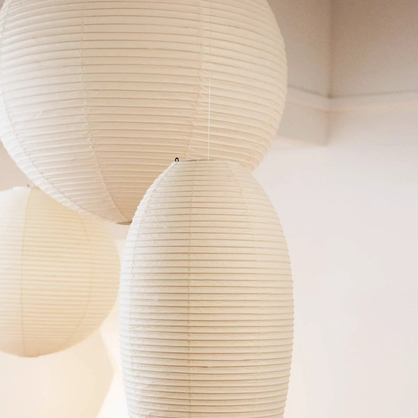 Luminous Serenity Japandi Paper Pendant Light