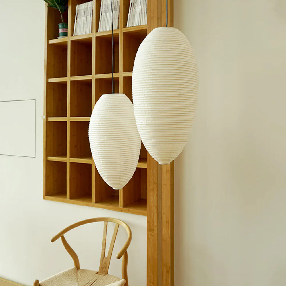Luminous Serenity Japandi Paper Pendant Light
