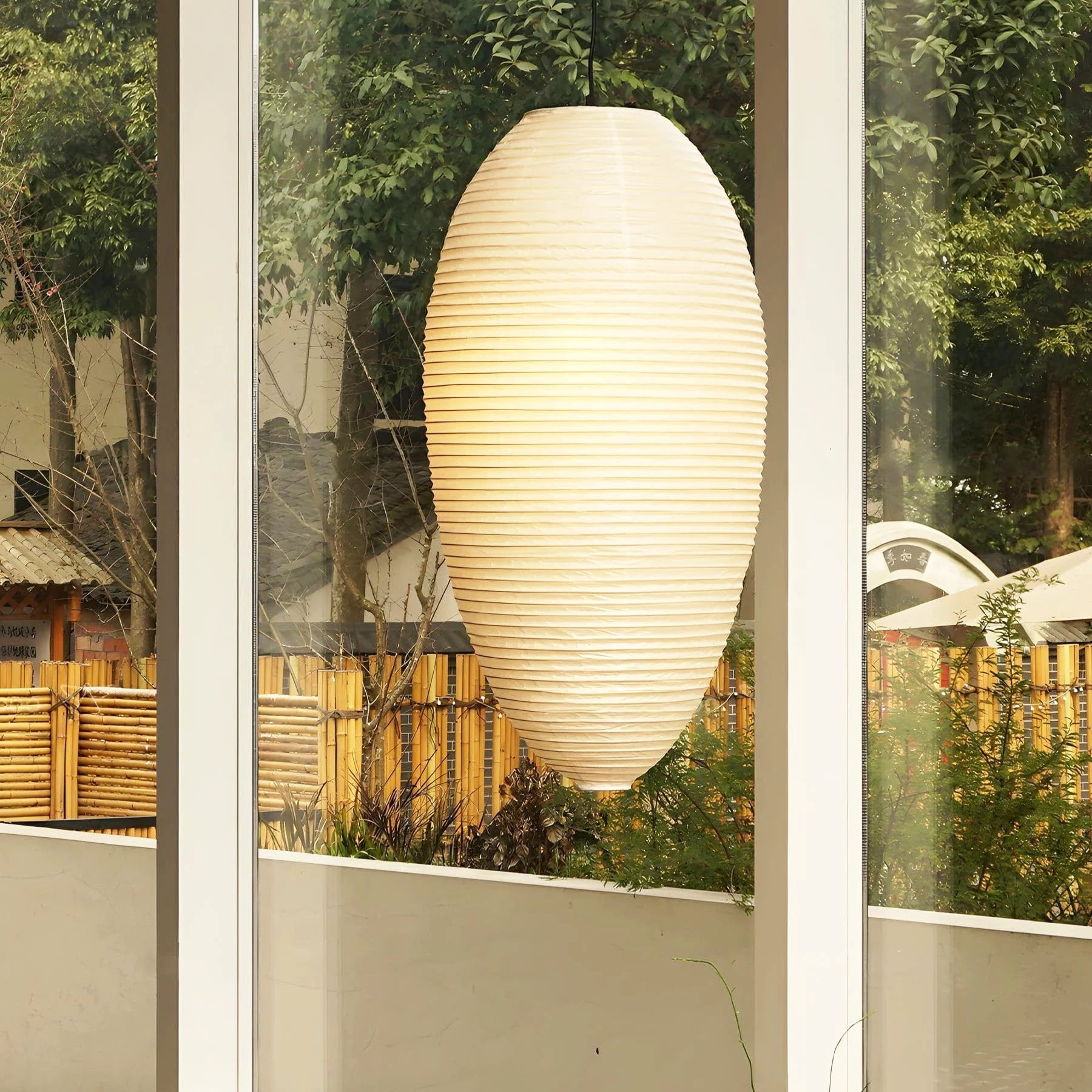 Luminous Serenity Japandi Paper Pendant Light