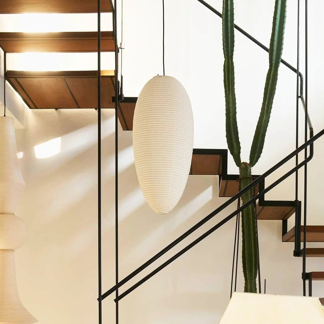 Luminous Serenity Japandi Paper Pendant Light