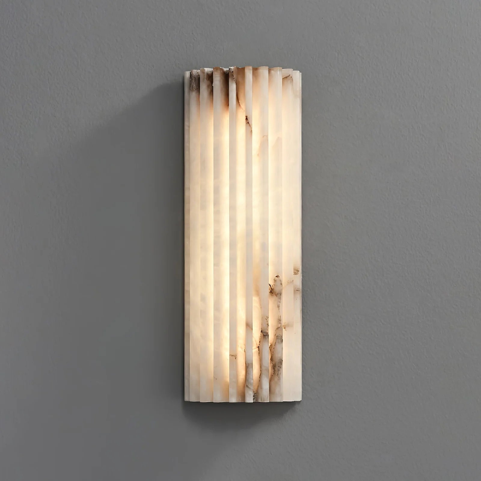 Alvia Ribbed Alabaster Wall Lamp