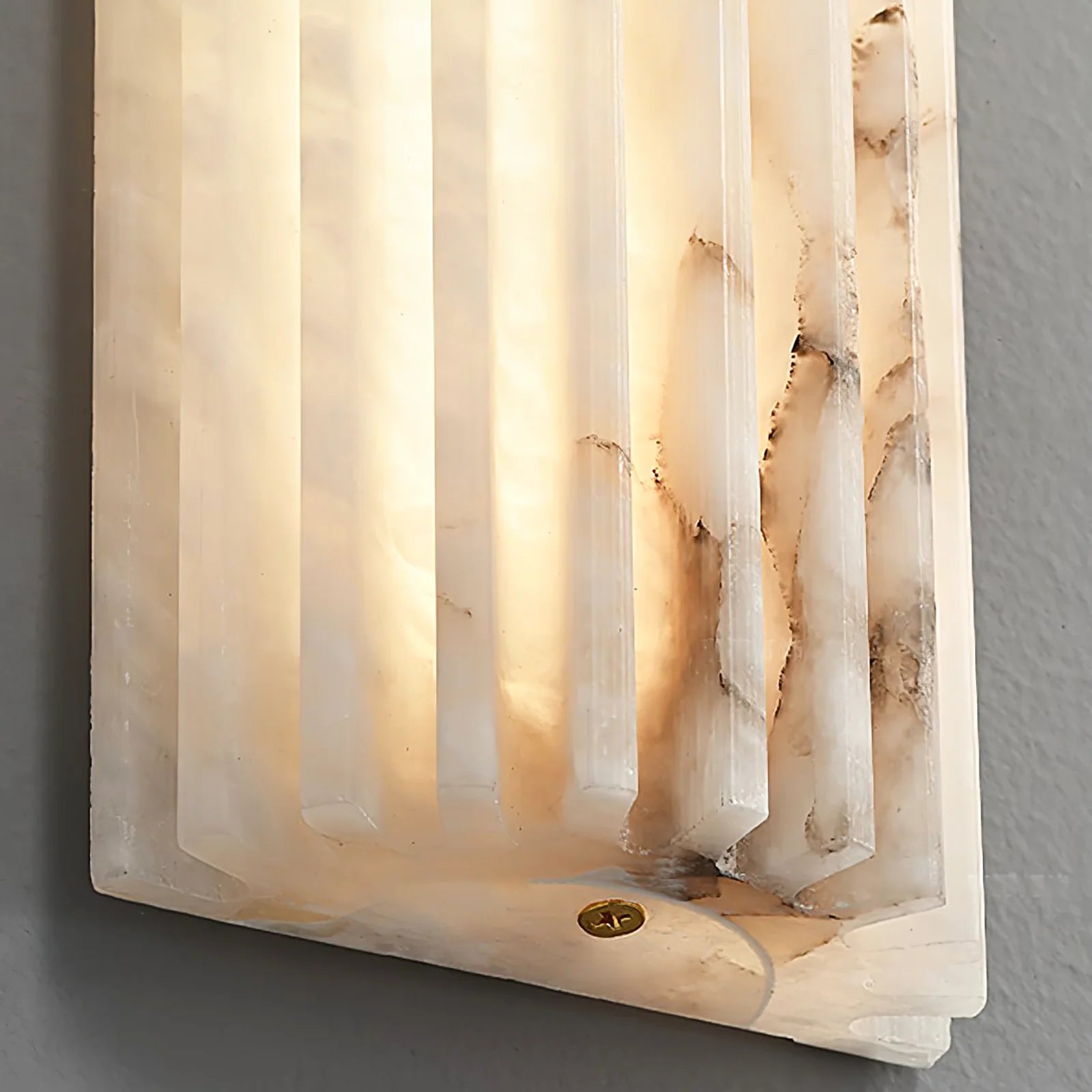 Alvia Ribbed Alabaster Wall Lamp