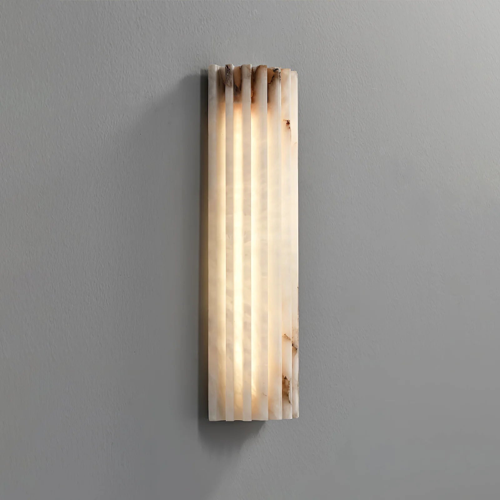Alvia Ribbed Alabaster Wall Lamp