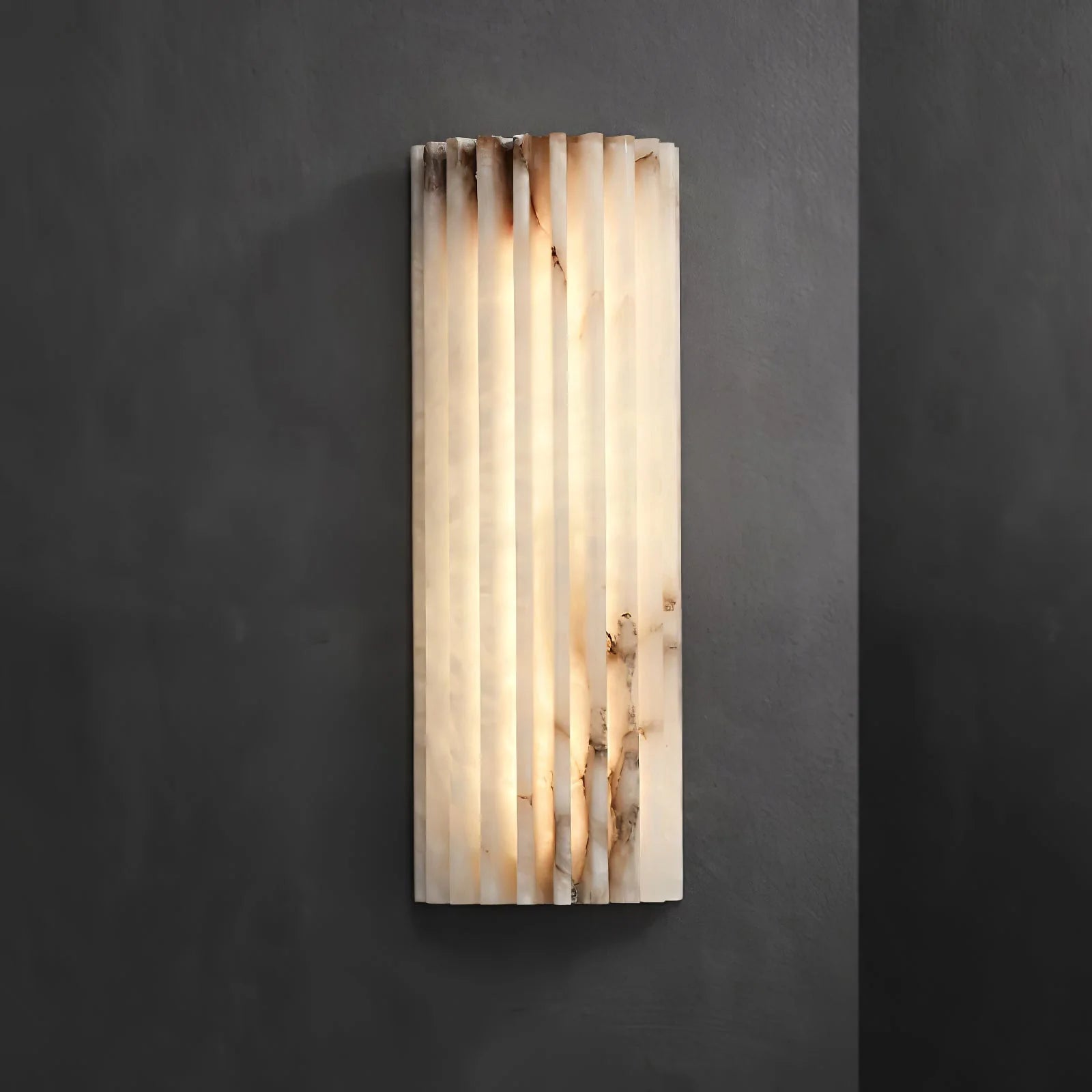 Alvia Ribbed Alabaster Wall Lamp