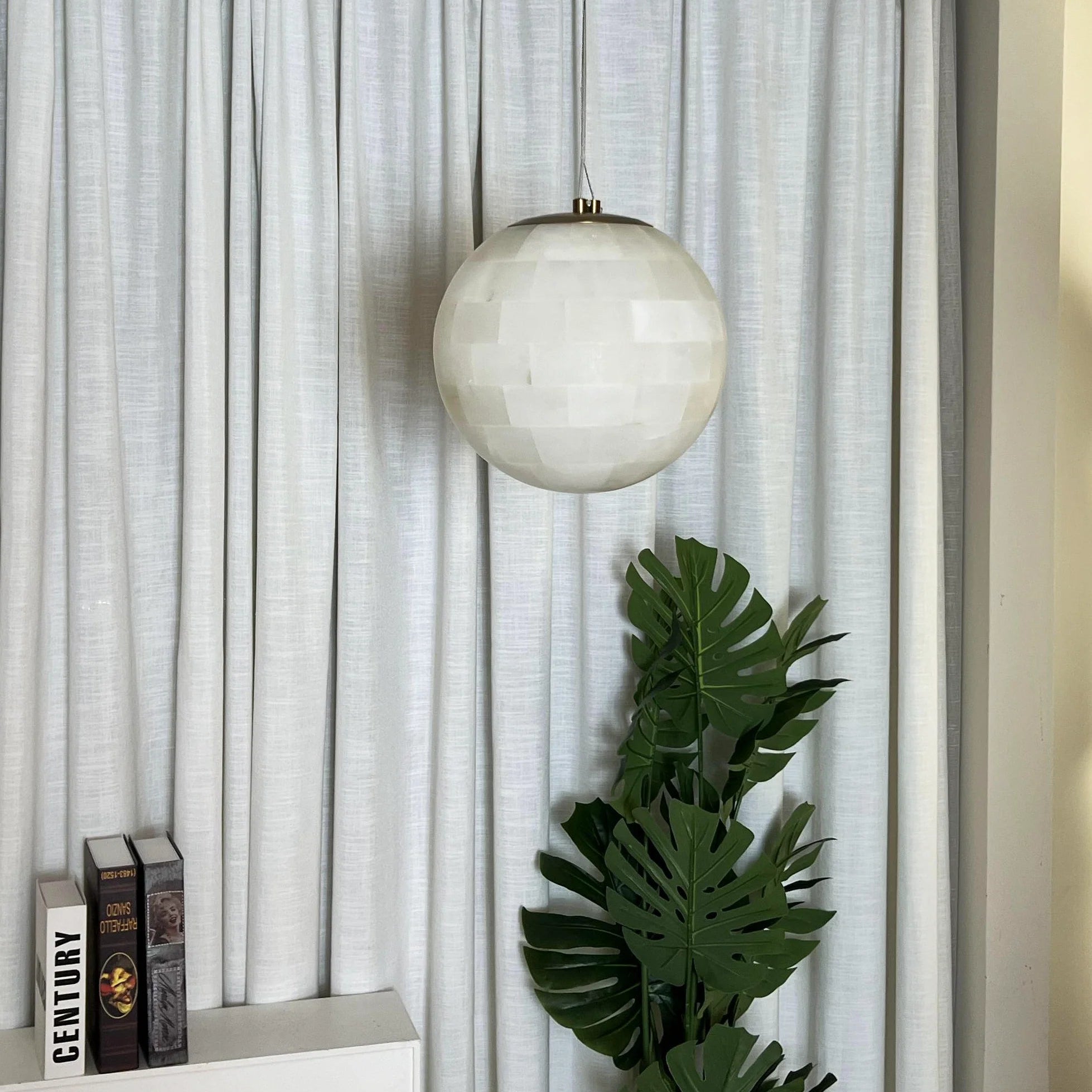Celeste Orb Alabaster Pendant Light