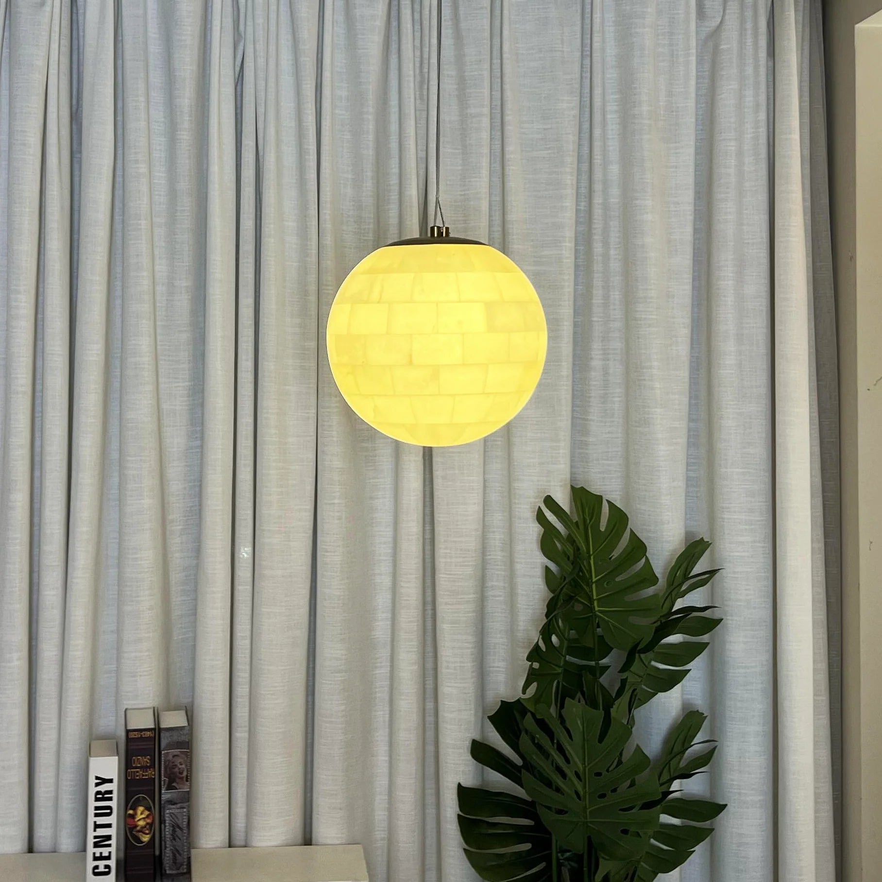 Celeste Orb Alabaster Pendant Light