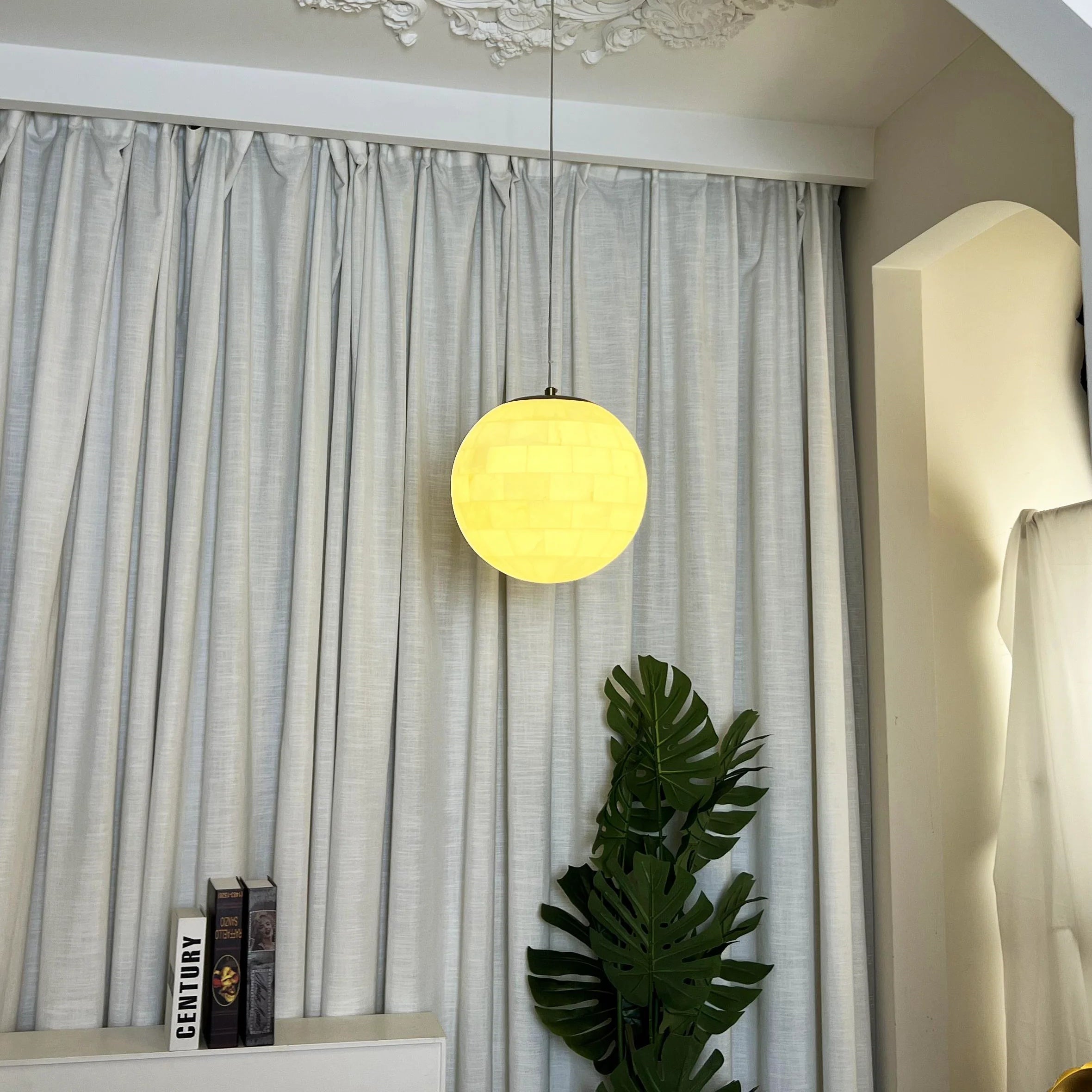 Celeste Orb Alabaster Pendant Light