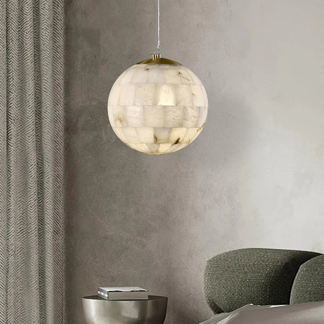 Celeste Orb Alabaster Pendant Light