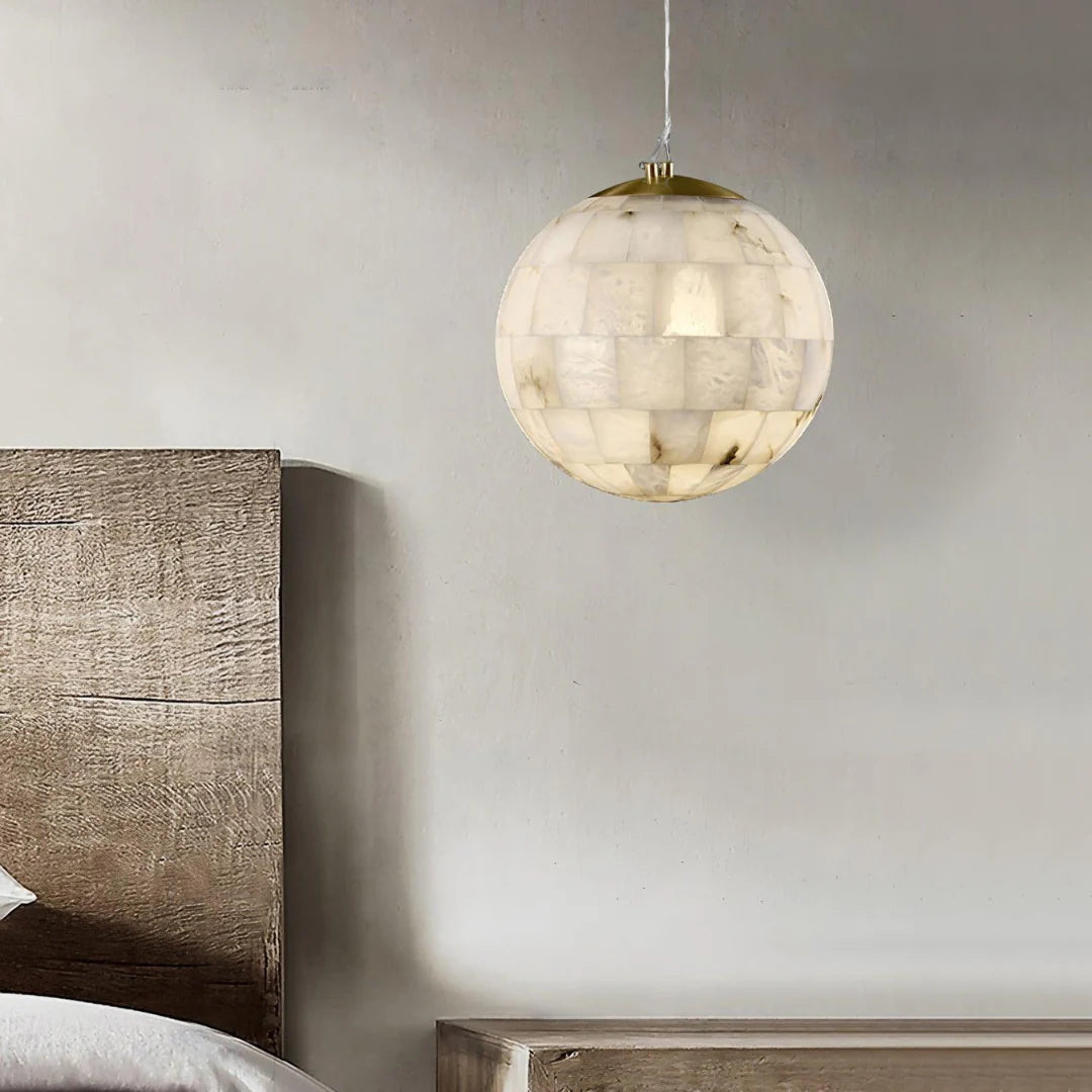 Celeste Orb Alabaster Pendant Light