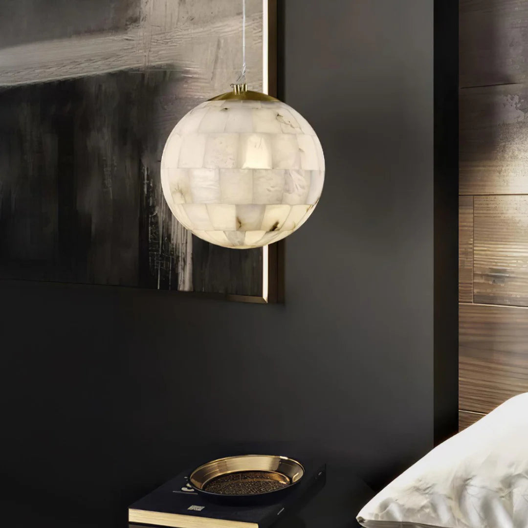 Celeste Orb Alabaster Pendant Light