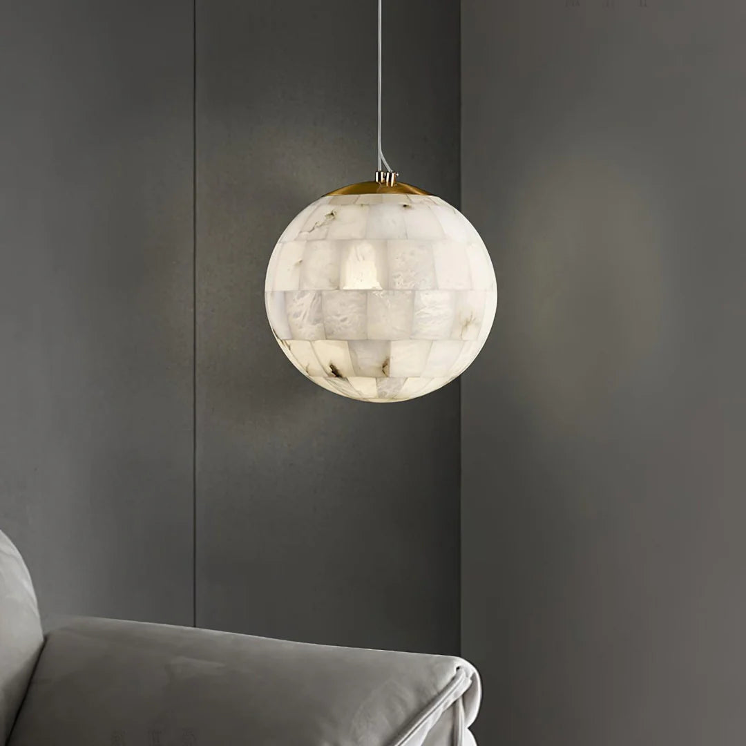 Celeste Orb Alabaster Pendant Light
