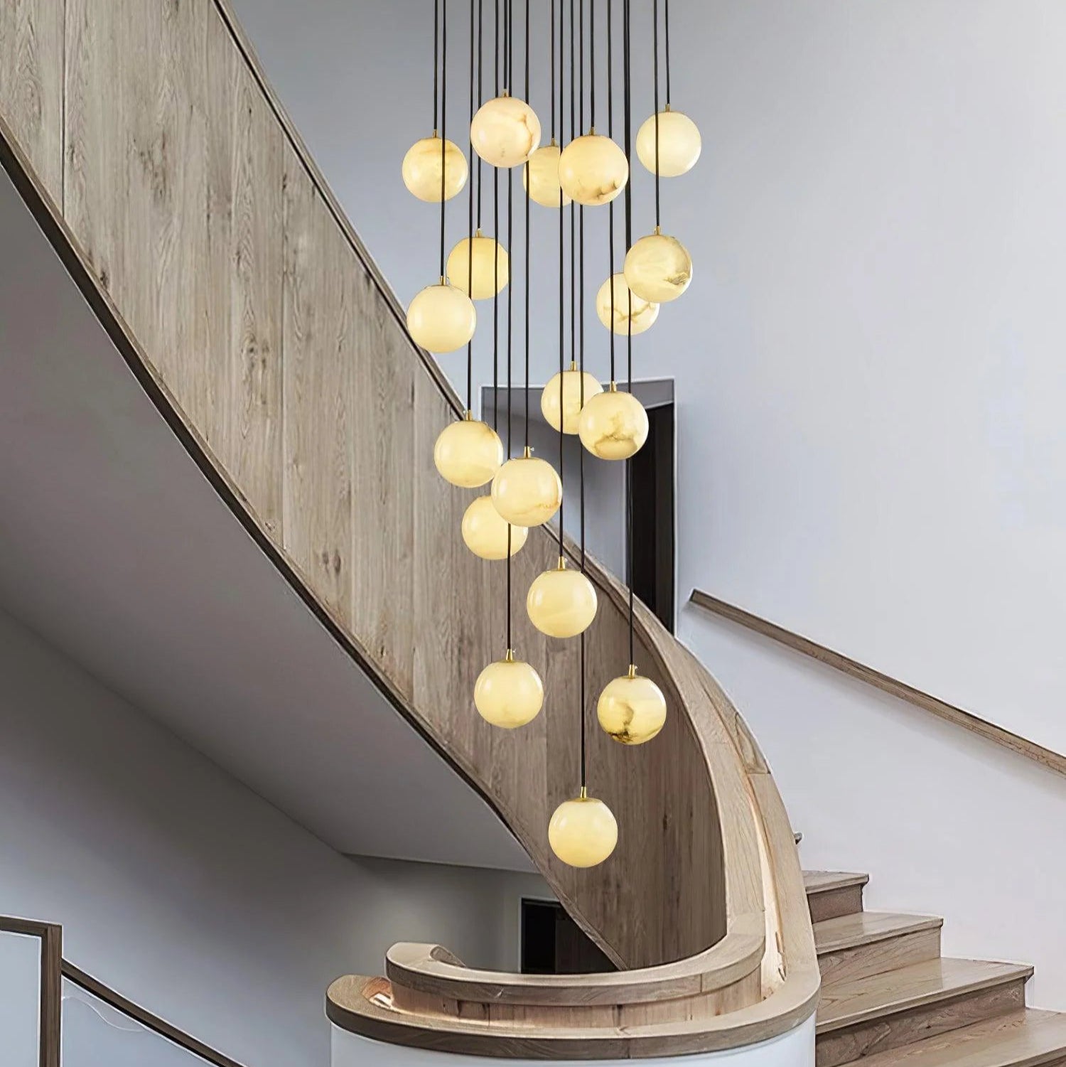 Aurelia Alabaster Cluster Sculptural Pendant Chandelier