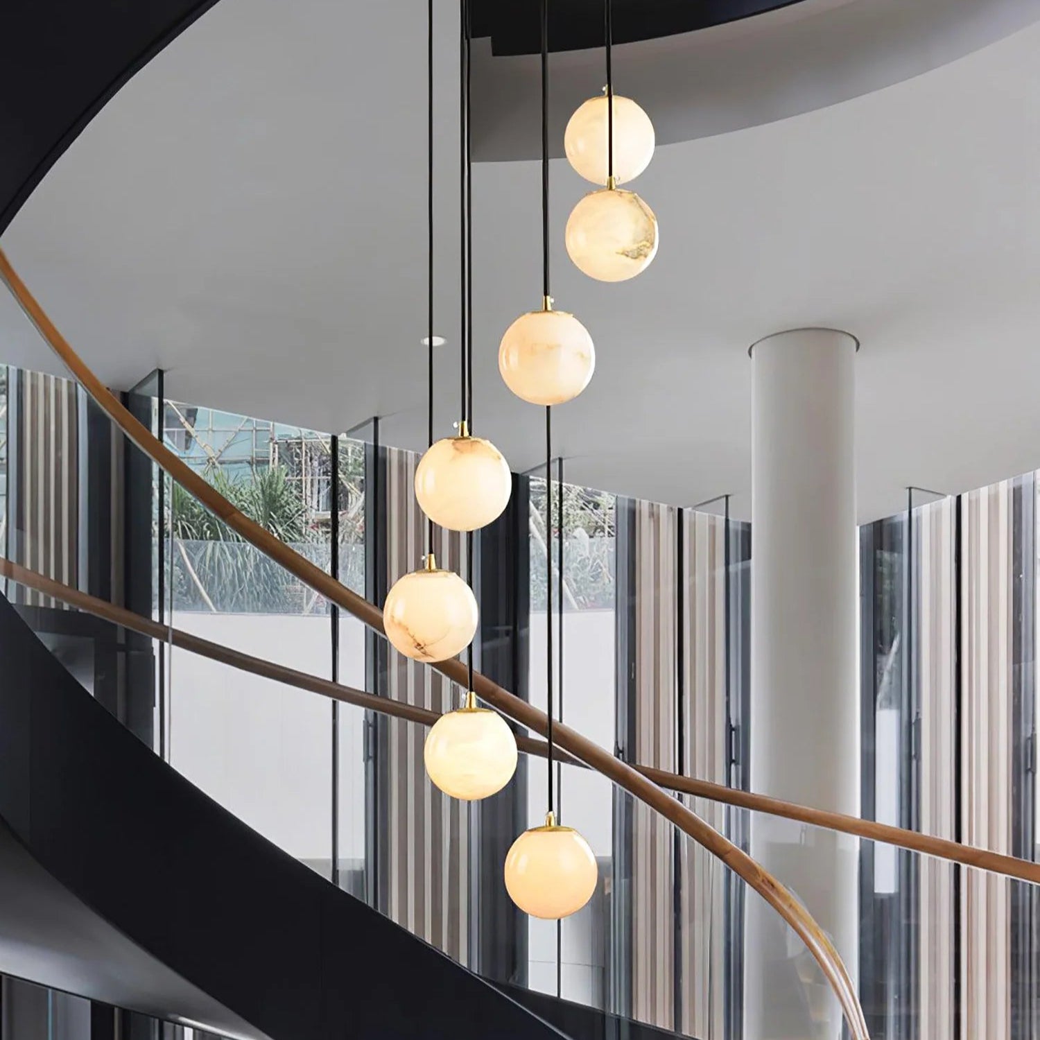 Aurelia Alabaster Cluster Sculptural Pendant Chandelier