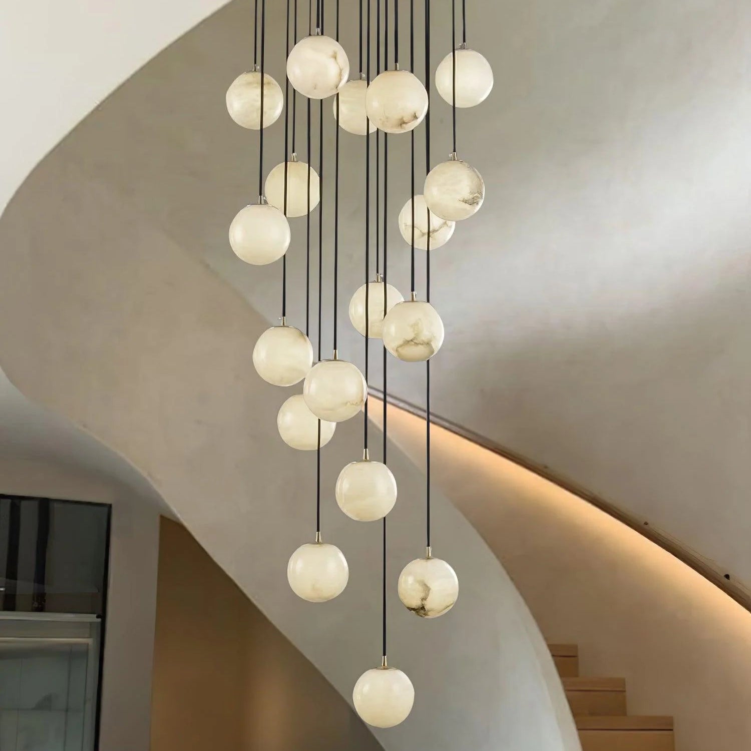 Aurelia Alabaster Cluster Sculptural Pendant Chandelier