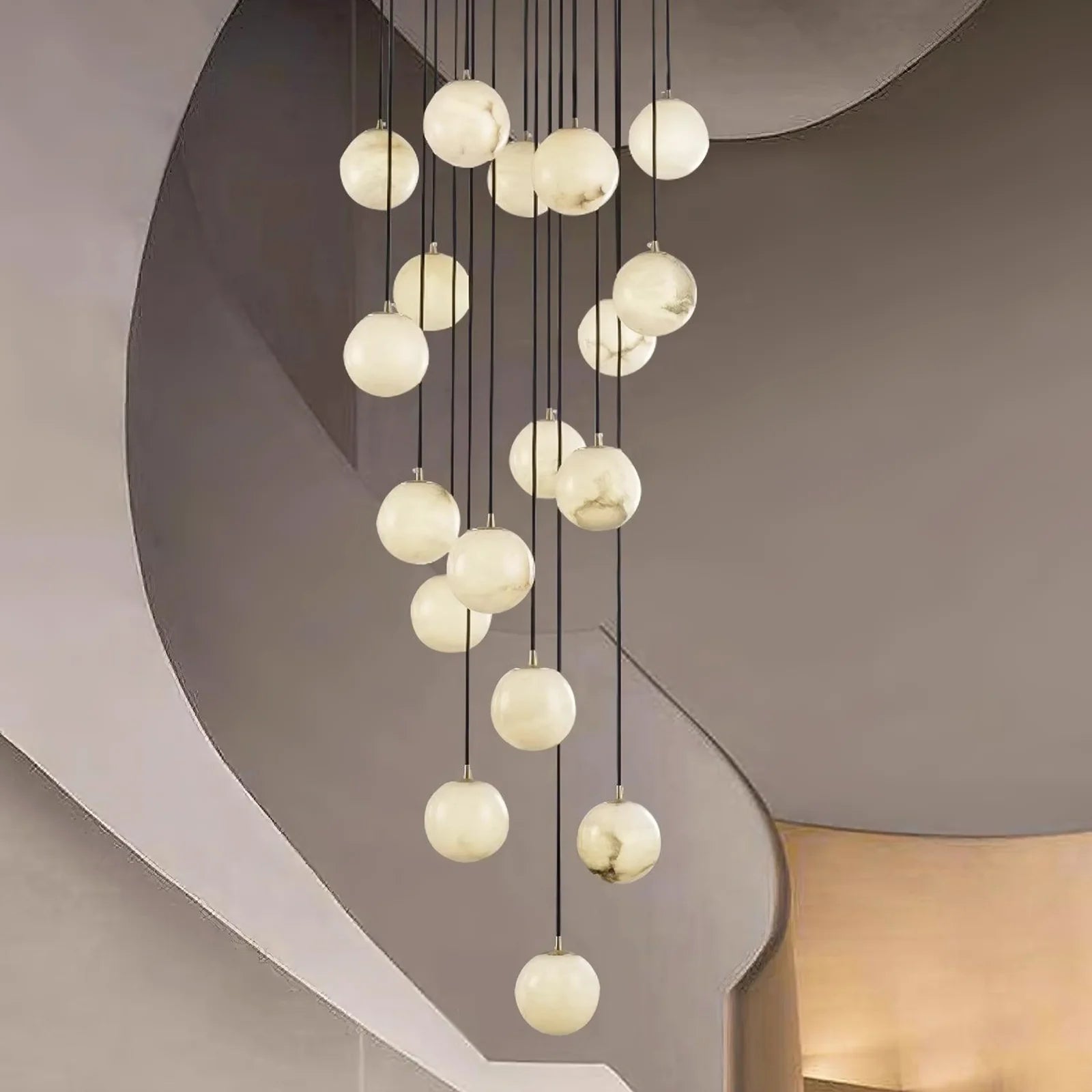 Aurelia Alabaster Cluster Sculptural Pendant Chandelier