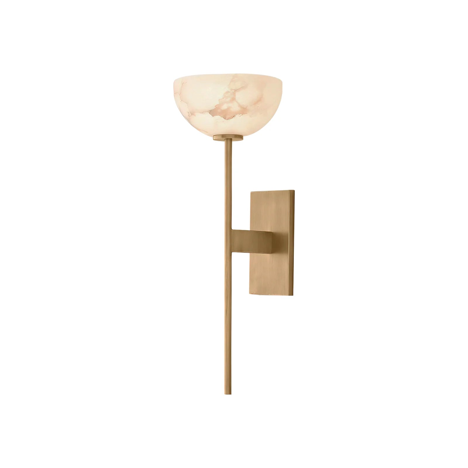 Lunara Glow Alabaster Brass Minimalist Wall Lamp