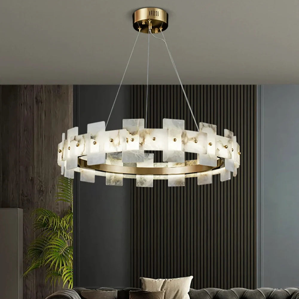 Elba Horizon Alabaster Luxury Chandelier