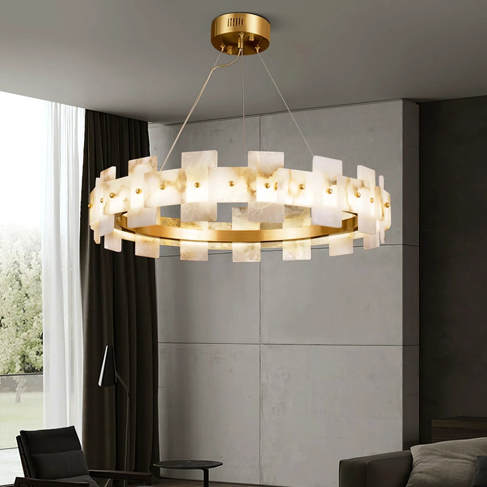 Elba Horizon Alabaster Luxury Chandelier
