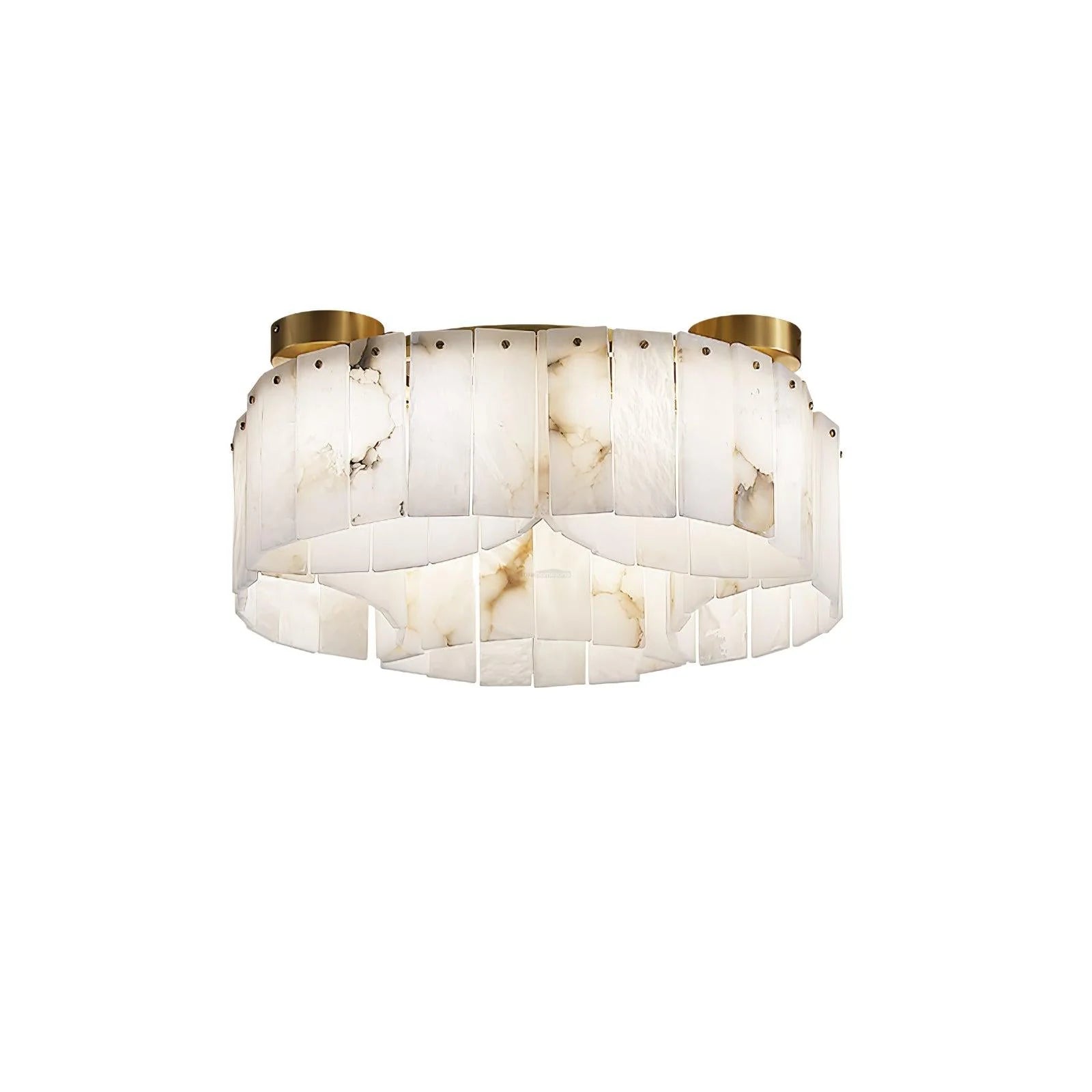 Serena Halo Alabaster Sculptural Brass Ceiling Lamp
