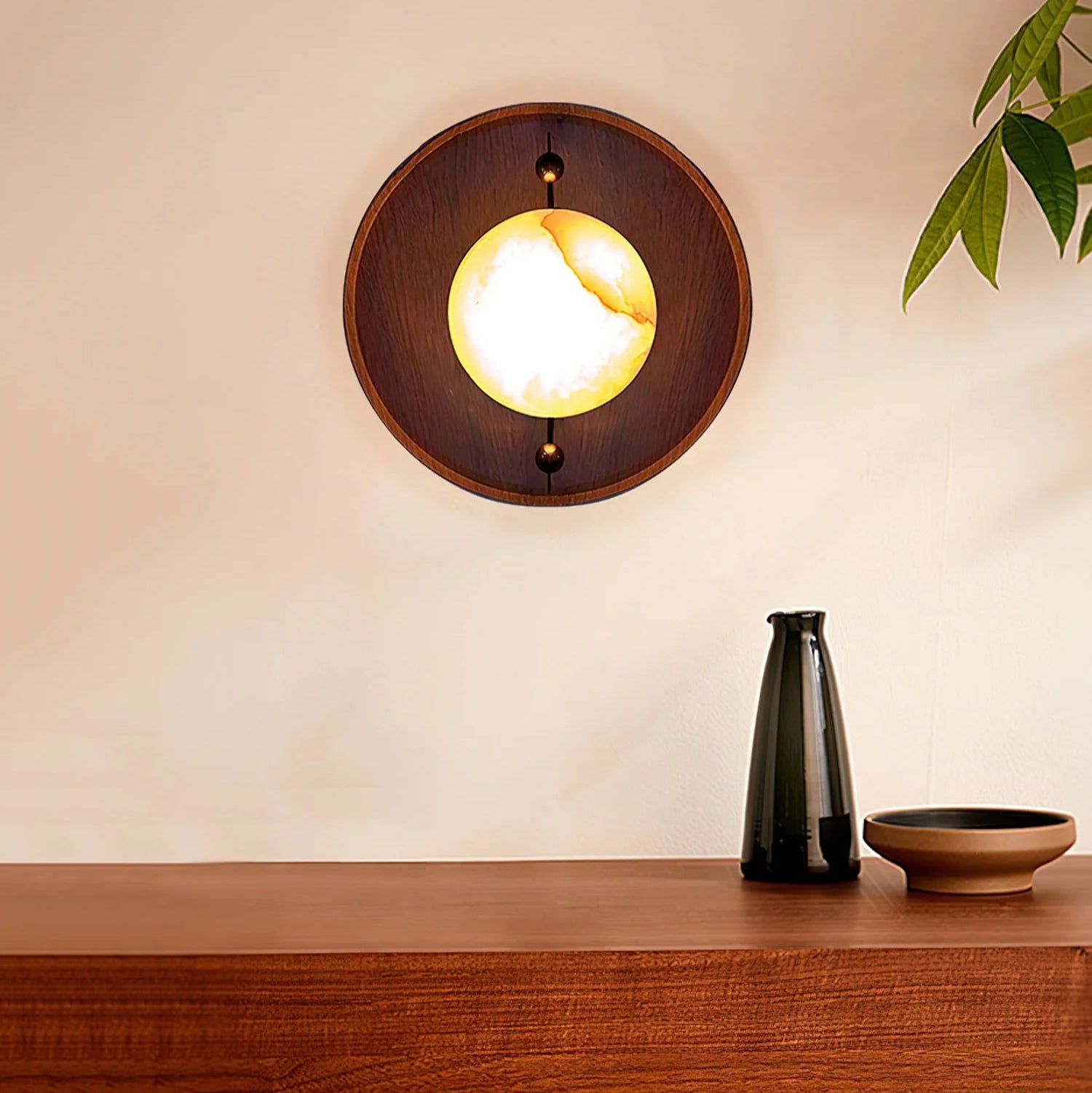 Odis Sphere Alabaster Wall Lamp