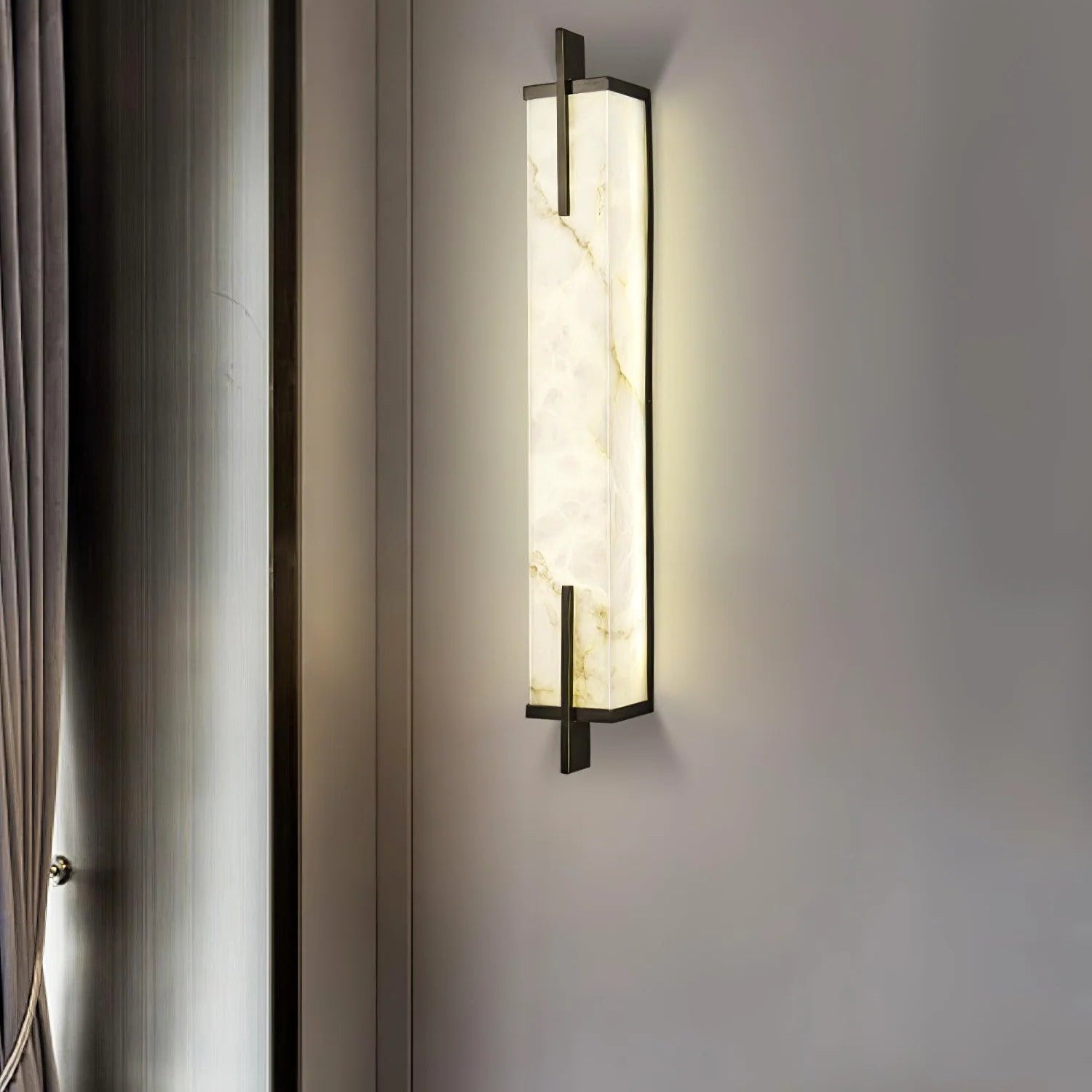 Alabaster Rectangle Calliope Wall Sconce