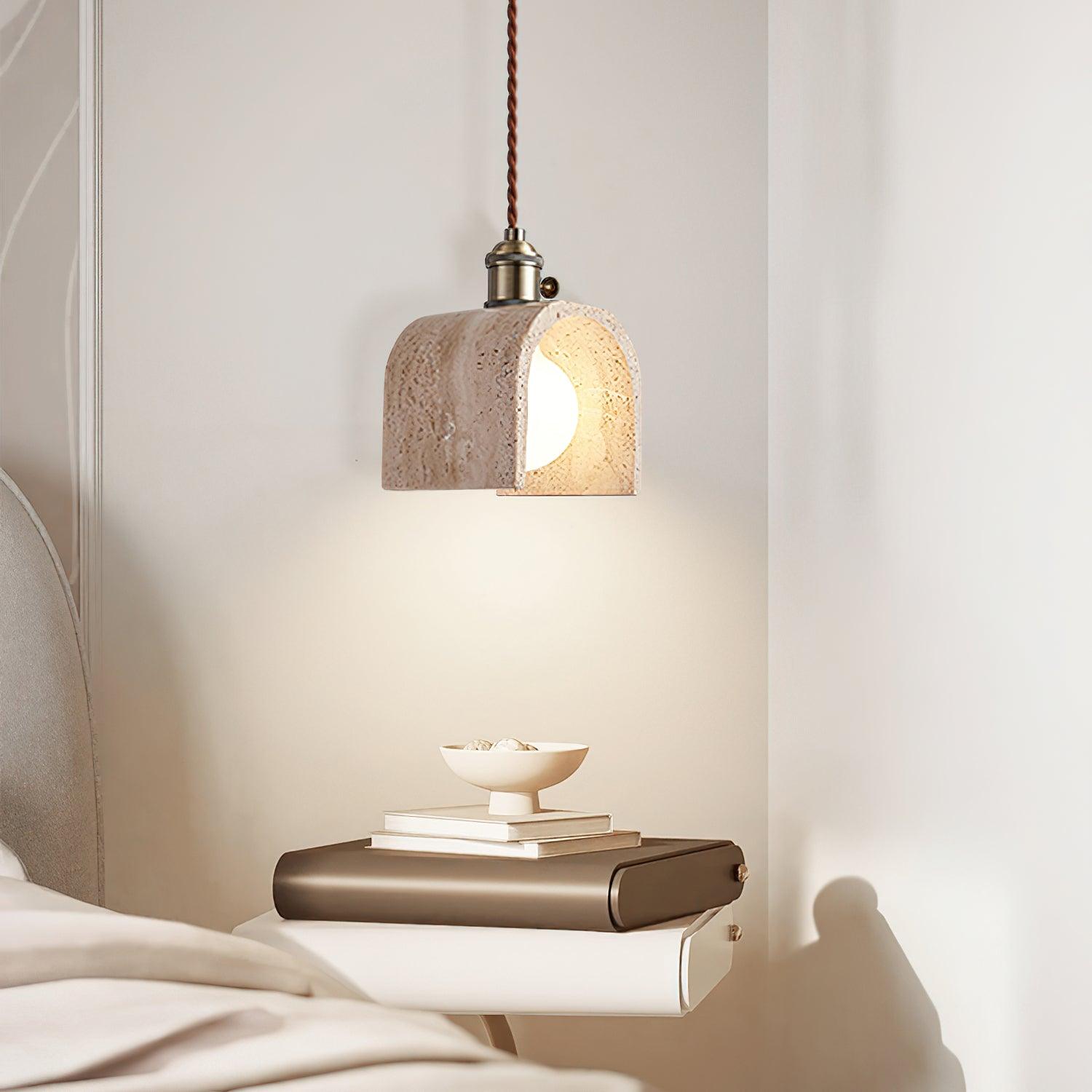 Alagusmo Minimalist Travertine Pendant Light