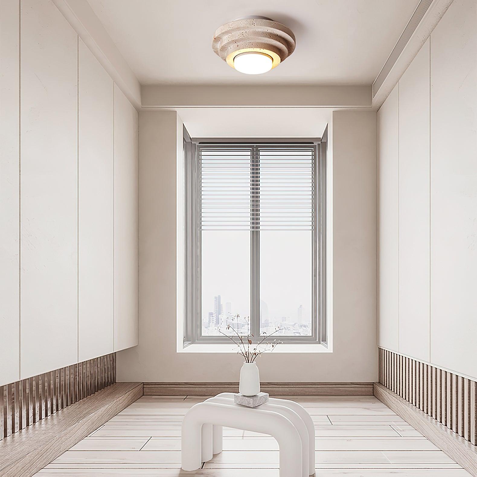 Aperture Travertine Ceiling Light