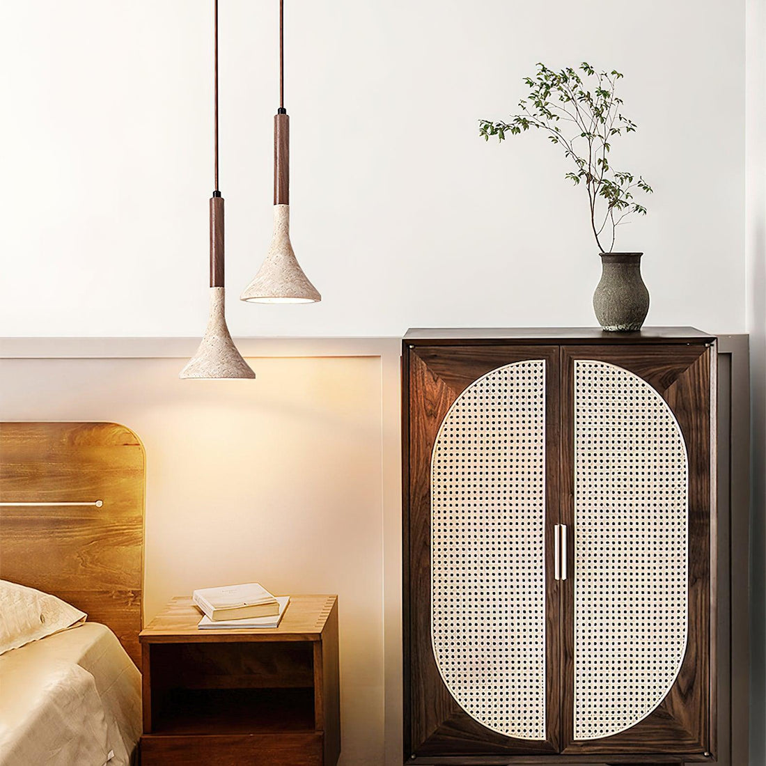 Aplomb Japandi Travertine Pendant Lamp