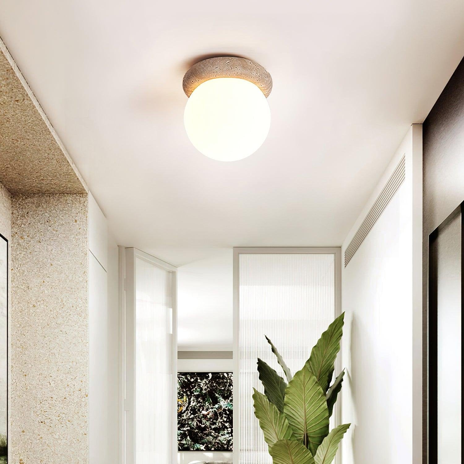 Asteroid Travertine Ceiling Light