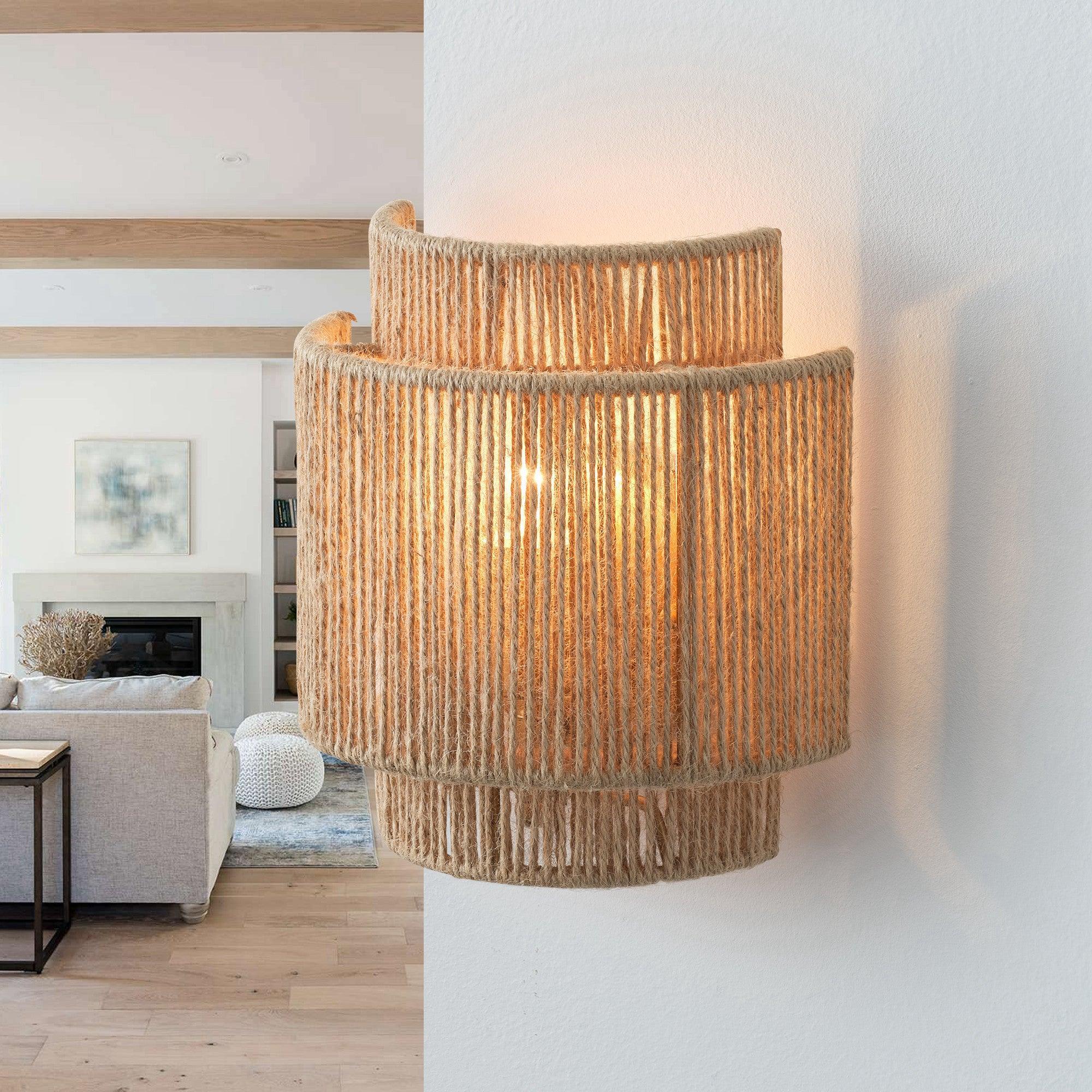 Bohemian Vintage Hand Woven LED Wall Light