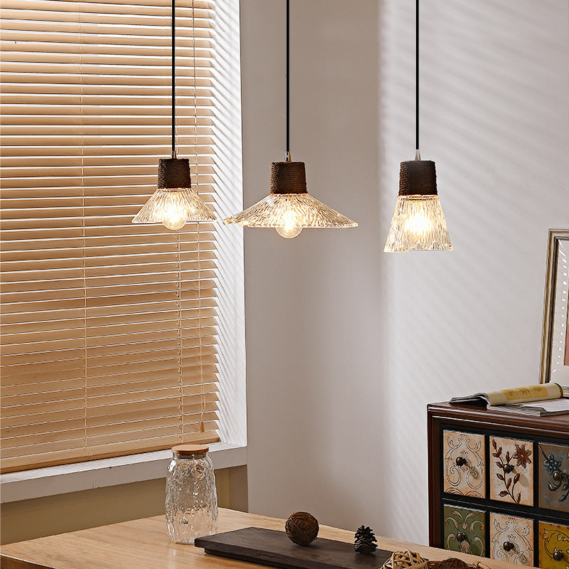 Nordic Hemp Rope Glass Pendant Light