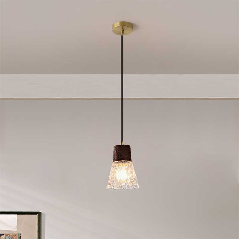 Nordic Hemp Rope Glass Pendant Light