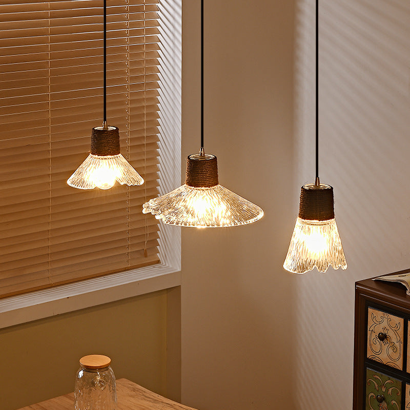 Nordic Hemp Rope Glass Pendant Light