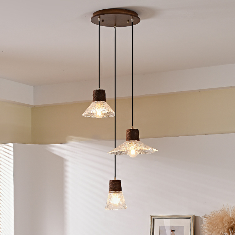 Nordic Hemp Rope Glass Pendant Light
