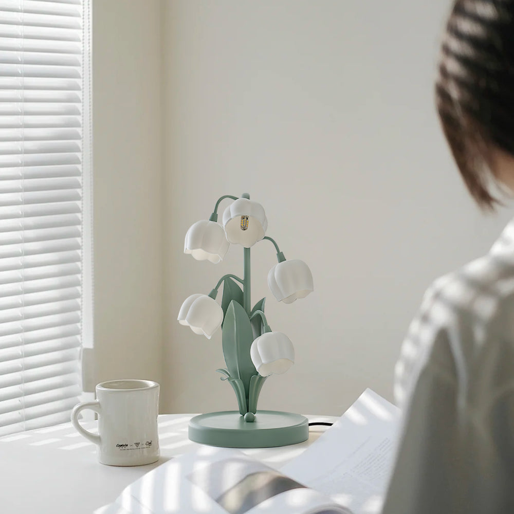 Bell Orchid Nordic Iron Glass Flower Table Light