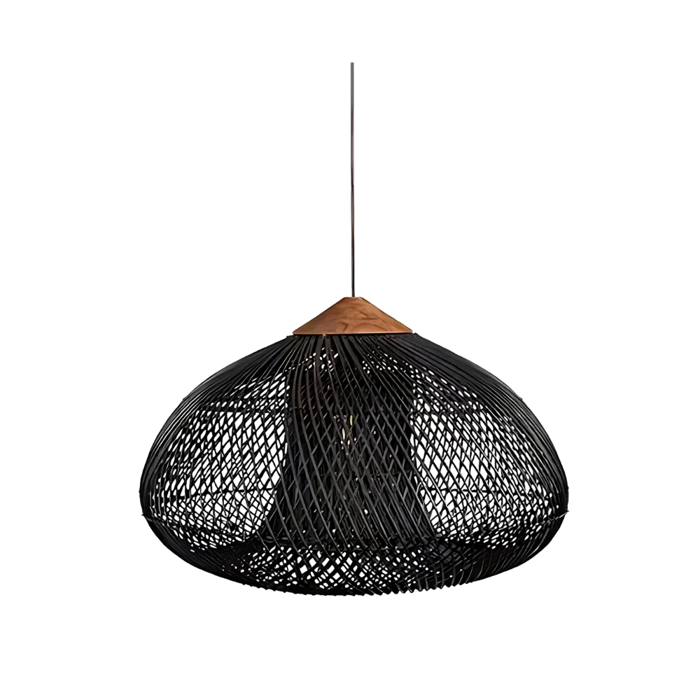 Elegant Handmade Rattan Japandi Pendant Light