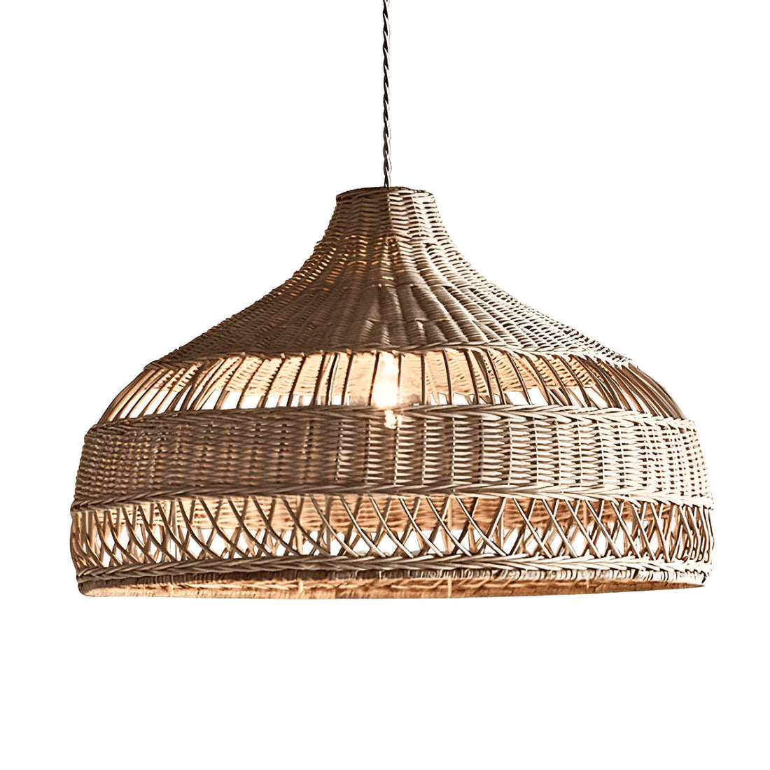 Boho Hand-Woven Rattan Pendant Light