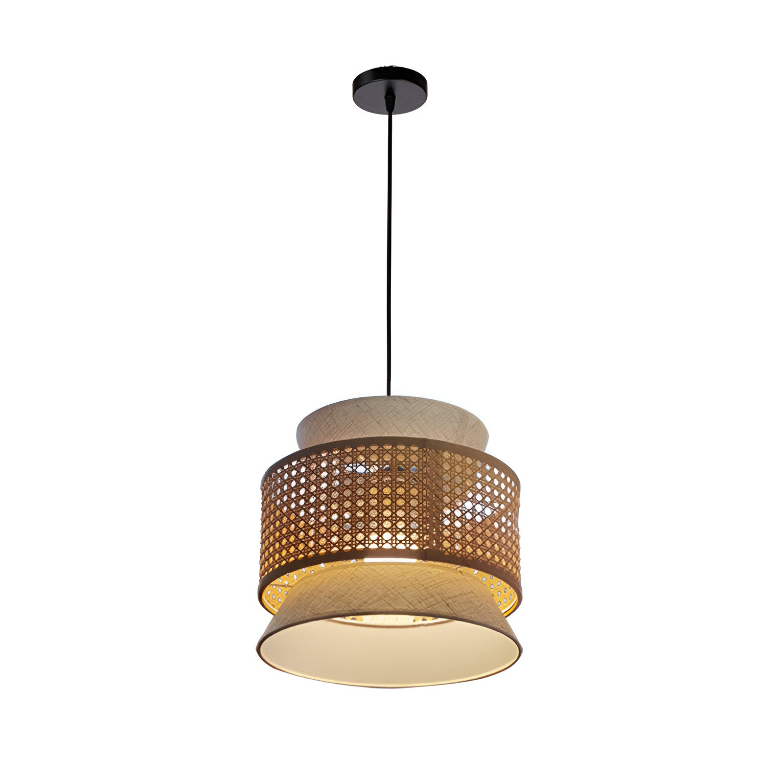 Boho Handwoven Bamboo Pendant Light