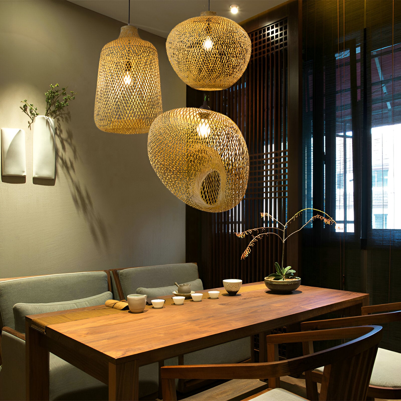Solaya Handwoven Bamboo Pendant Light