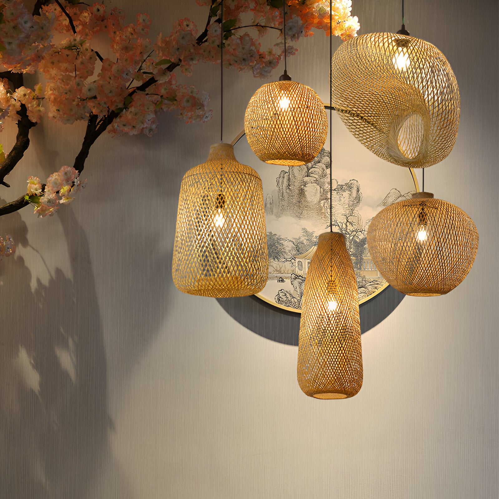 Solaya Handwoven Bamboo Pendant Light