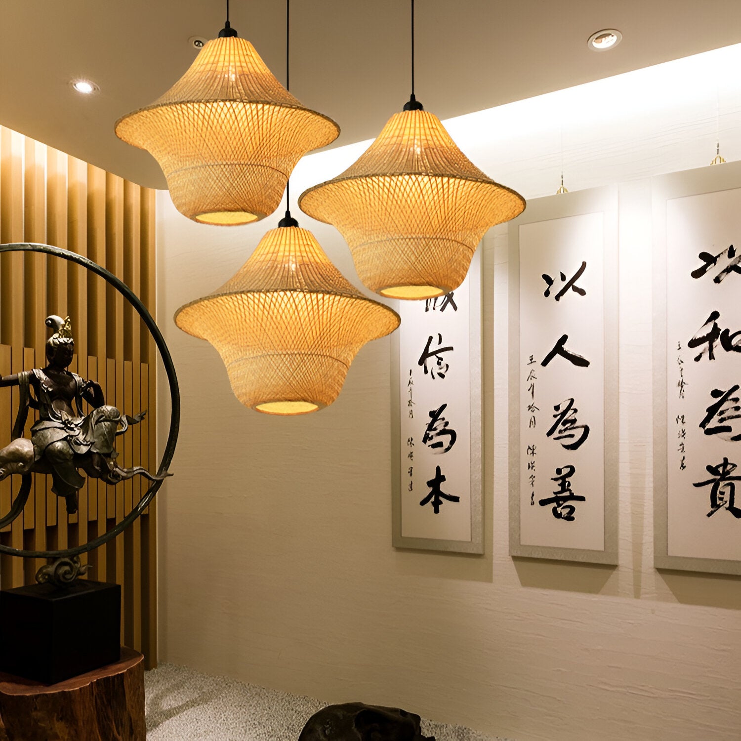 Solaya Handwoven Bamboo Pendant Light