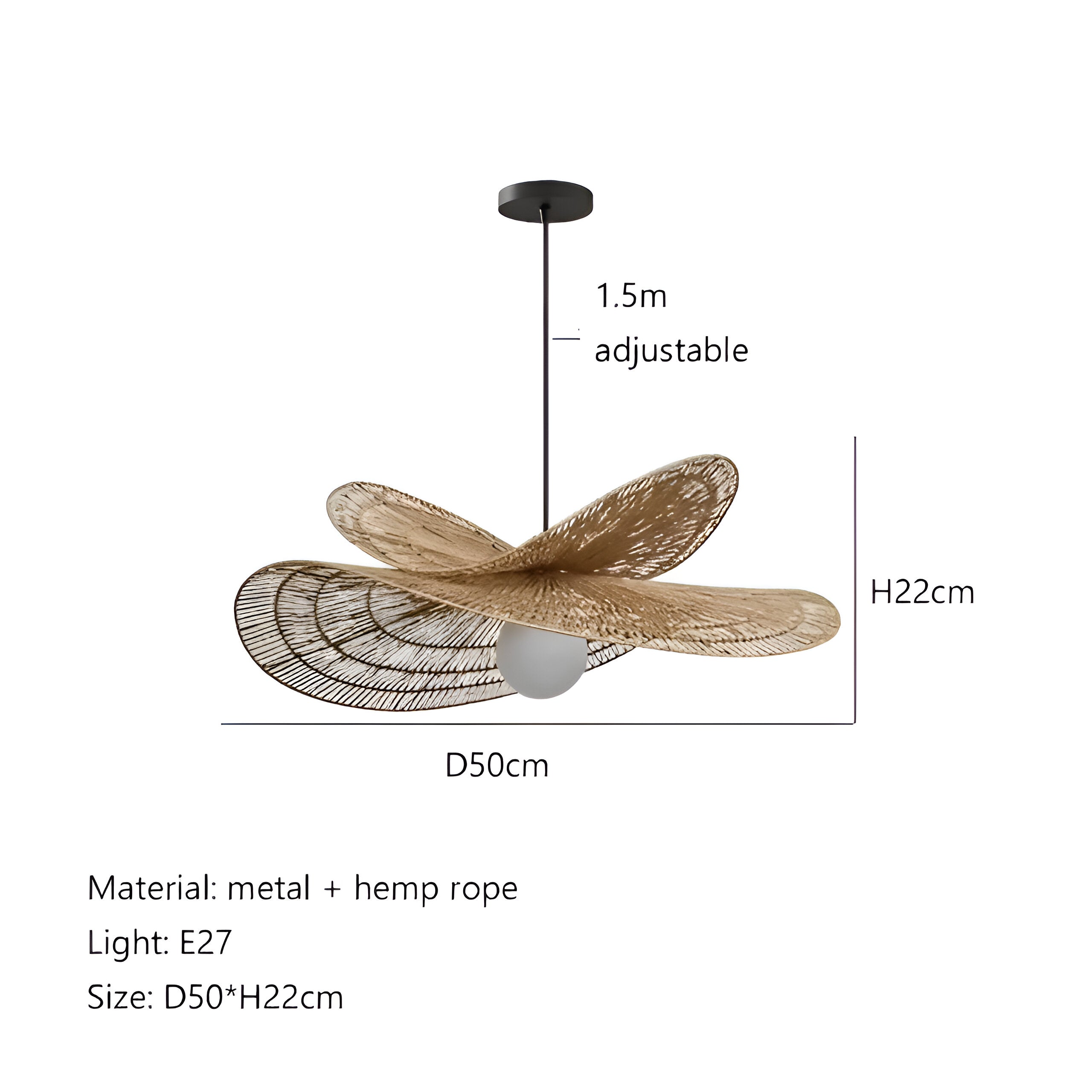 Boho Style Hemp Rope Ulima Pendant Light