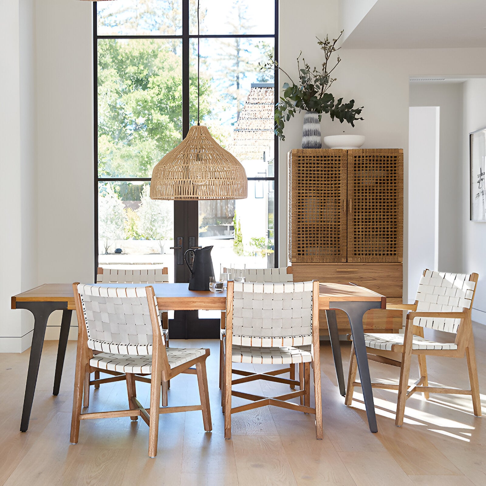 Boho Style Woven Handmade Rattan Pendant Light