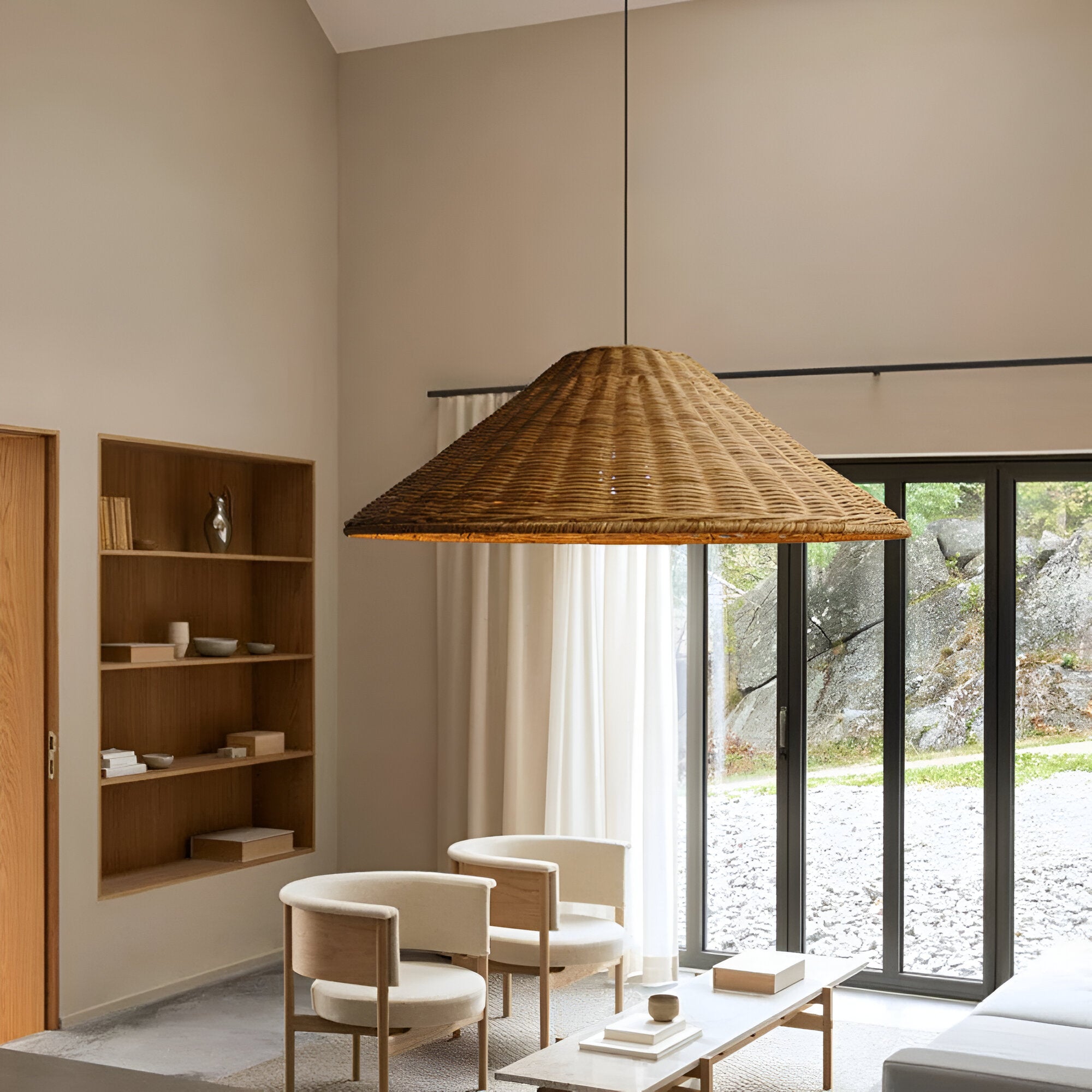 Japandi Artisan Shine Rattan Pendant Light
