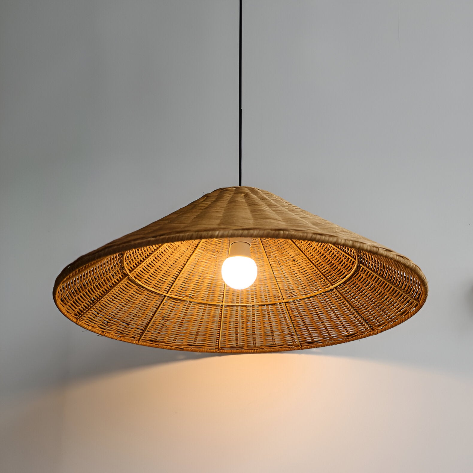 Japandi Artisan Shine Rattan Pendant Light