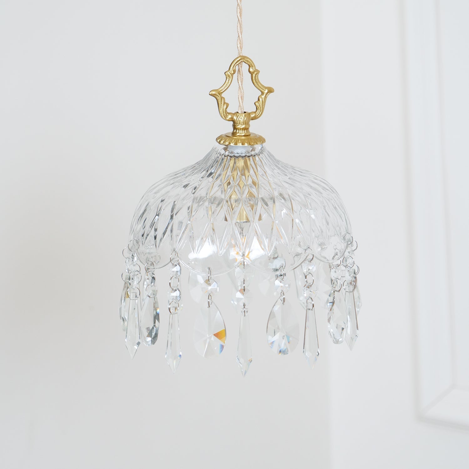 Celestial Glow Retro Brass Glass Pendant Light