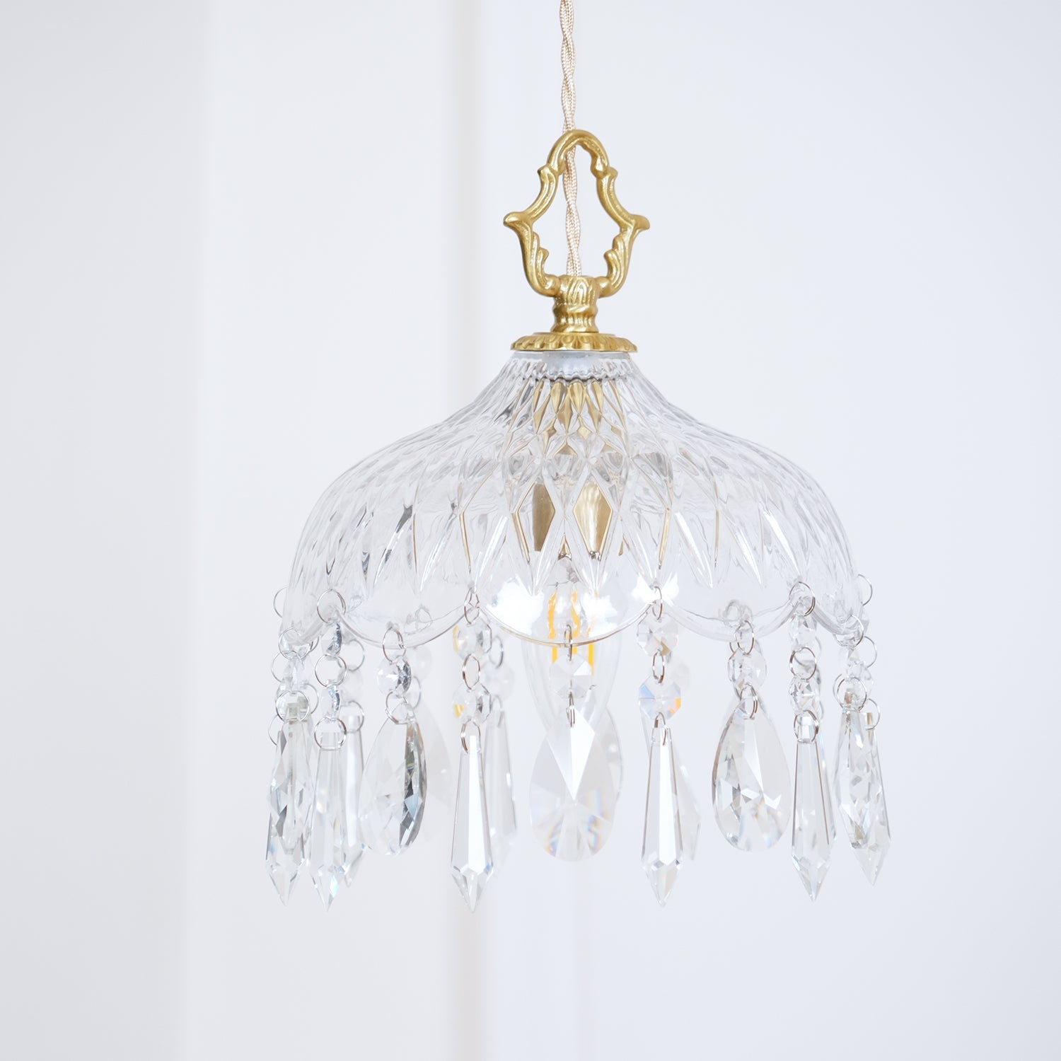 Celestial Glow Retro Brass Glass Pendant Light